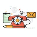 Phone, email and calendar contact icons